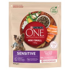 Purina ONE MINI/SMALL < 10 kg Sensitive s lososem a rýží 800g