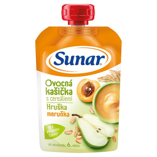 Sunárek Kašička s cereáliemi hruškami a meruňkami 120g
