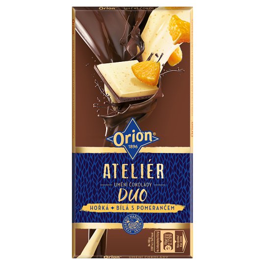 ORION Ateliér Hořká a bílá čokoláda s pomerančem 95g