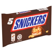 Snickers Milk Chocolate Filled with Nougat, Caramel and Peanuts 5 x 50g (250g)