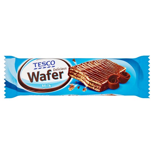 Tesco Oplatka s náplní s čokoládovou příchutí v mléčné čokoládě 33g