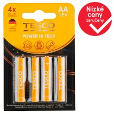 Tesco Power Hi Tech Alkaline Batteries AA 4 pcs