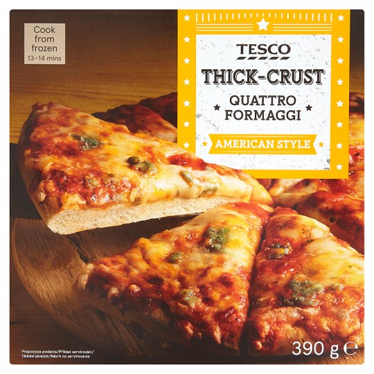 Tesco American Style Thick-Crust Quattro Formaggi pizza 390g