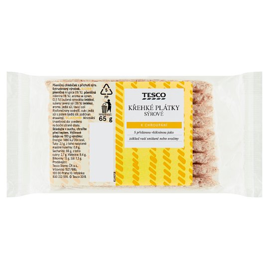 Tesco Křehké plátky sýrové 65g