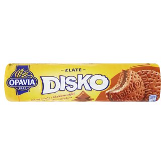 Opavia Zlaté Disco kakaové sušenky s čokoládovou náplní 157g