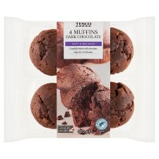 Tesco Kakaové muffiny s kousky čokolády 4 ks 300g