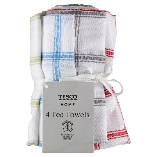 Tesco Home Tea Towels 35 cm x 55 cm 4 pcs Tesco Groceries