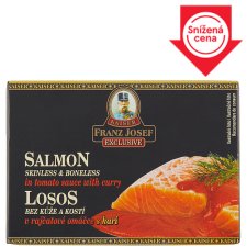 Franz Josef Kaiser Exclusive Salmon Skinless & Boneless in Tomato Sauce with Curry 110g