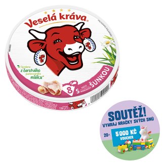 Veselá Kráva Tavený sýr se šunkou 8 ks 120g
