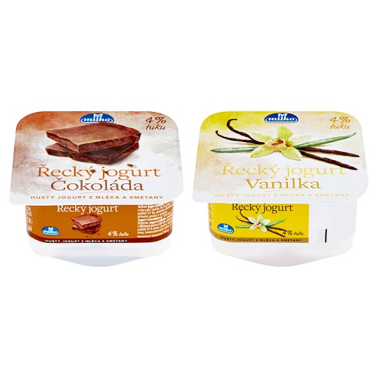 Milko Řecký jogurt 4% vanilka / čokoláda 140g