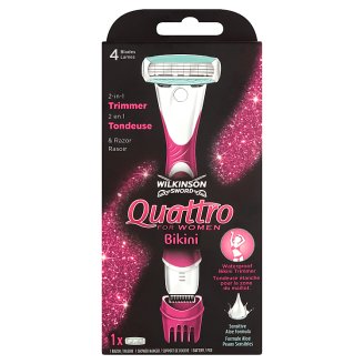 Wilkinson Sword Quattro for Women Bikini holicí strojek se 4 břity + zastřihovač