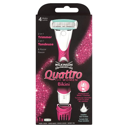 Wilkinson Sword Quattro for Women Bikini holicí strojek se 4 břity + zastřihovač