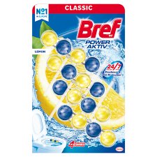 Bref Power Aktiv Lemon tuhý WC blok 4 x 50g