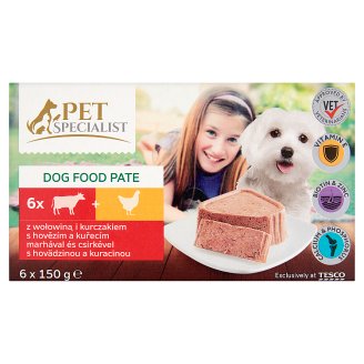 Tesco Pet Specialist Paštika s hovězím a kuřecím 6 x 150g