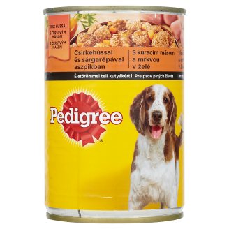 Pedigree Kompletní krmivo pro dospělé psy s kuřecím masem a mrkví v želé 400g