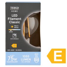 Tesco Home LED Filament Classic 8.5W E27 Warm White 1 pc