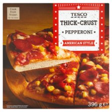 Tesco American Style Thick-Crust Pepperoni Pizza 396g