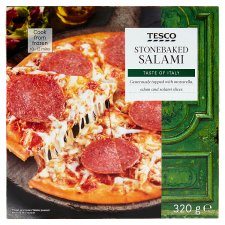 Tesco Stonebaked Salami Pizza 320g