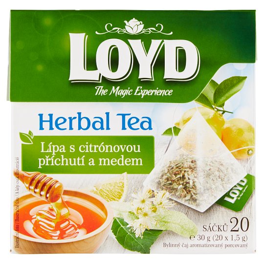 Loyd Herbal Tea Lípa s citrónovou příchutí a medem 20 x 1,5g