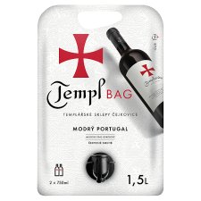 Templářské sklepy Čejkovice Modrý Portugal jakostní víno odrůdové červené suché 1,5l