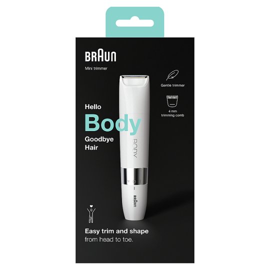 Braun Body Mini Trimmer BS1000, Electric Body Hair Removal for Women