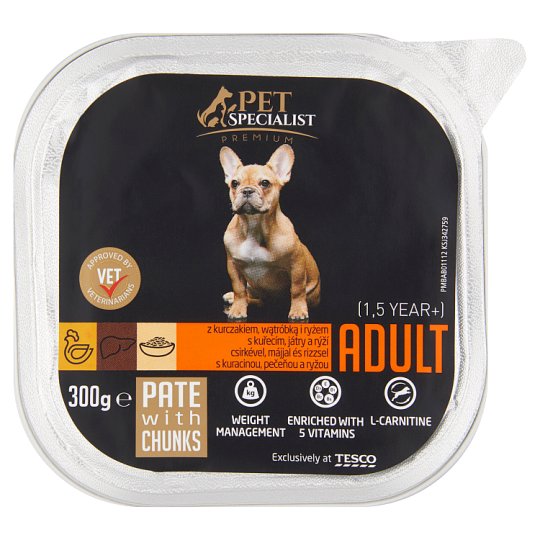 Tesco Pet Specialist Premium Paštika s kuřecím, játry a rýží 300g