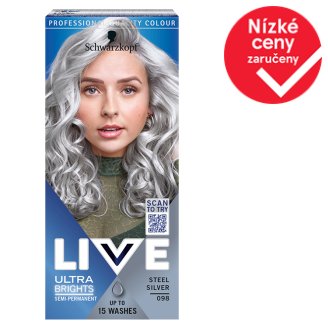 Schwarzkopf Live Ultra Brights or Pastel barva na vlasy Steel Silver 098
