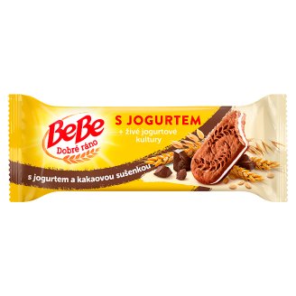 Opavia BeBe Dobré ráno kakaové cereální sušenky s jogurtovou náplní 50,6g