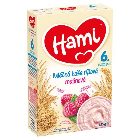 Hami mléčná kaše rýžová malinová od uk. 6. měsíce 225g