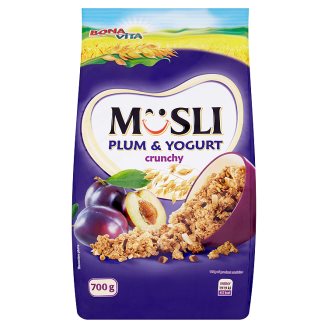 Bona Vita Zapékané müsli se švestkami a plátky jogurtové polevy 700g