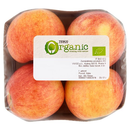 Tesco Organic Apples Gala 4 pcs