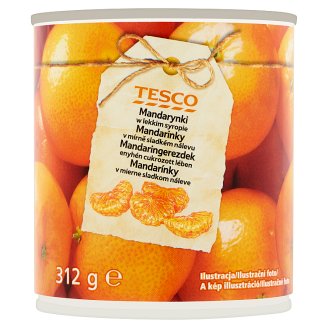 Tesco Mandarinky v mírně sladkém nálevu 312g