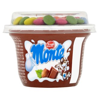 Zott Monte Mléčný dezert čokoládový s lískovými oříšky a kakaovým dražé 70g