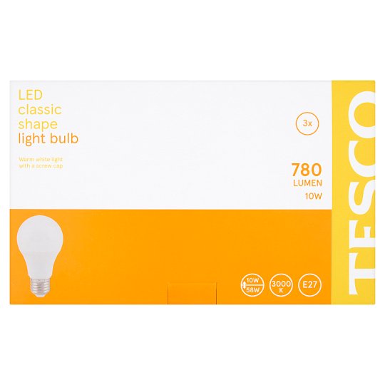 Tesco Classic LED žárovka 10W E27 3 ks