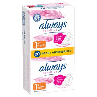 Always Ultra Sensitive Normal Vložky S Křidélky (Velikost 1) 20 ks