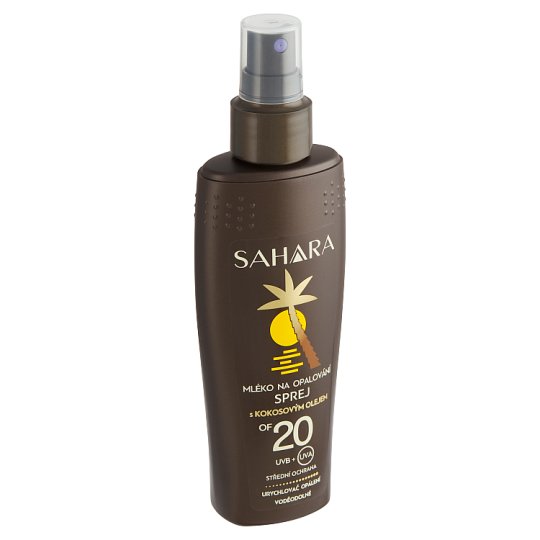 Sahara Suntan Lotion Spray with Coconut Oil SPF 20 150ml Tesco Groceries
