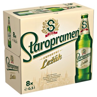 Staropramen Lager Beer Lager Pale 8 X 0.5l - Tesco Groceries