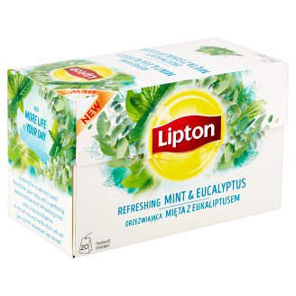 Lipton Refreshing Mint & Eucalyptus bylinný čaj 20 sáčků 26g