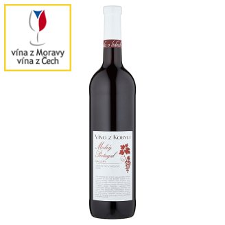 Víno Z Kobylí Modrý Portugal jakostní víno odrůdové polosuché červené 0,75l