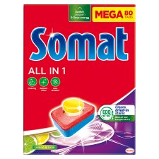 Somat All in 1 Lemon & Lime tablety do myčky na nádobí 80 tablet 1440g