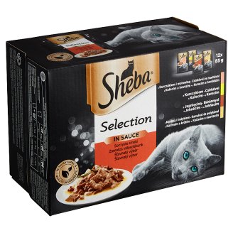 Sheba Šťavnatý výběr s hovězím, s jehněčím, s kuřecím, s krůtím 12 x 85g