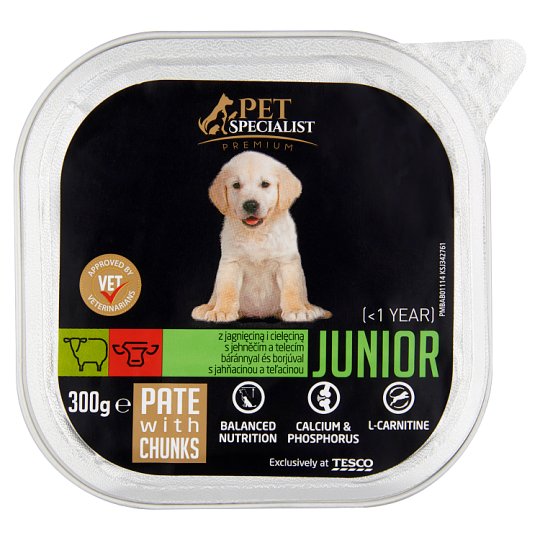 Tesco Pet Specialist Premium Junior paštika s jehněčím a telecím 300g
