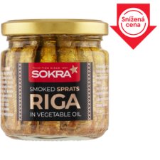 Sokra Riga uzené šproty v rostlinném oleji 185g