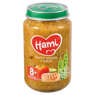 Hami masozeleninový příkrm Pestrá zelenina s krůtou od uk. 8. měsíce 200g