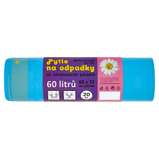 Select Pytle na odpadky se zatahovacím páskem 60l 60 x 72 cm 20 ks