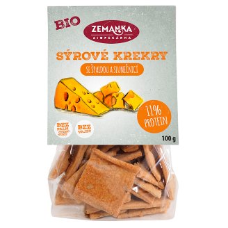 Biopekárna Zemanka Špaldové bio krekry se sýrem a slunečnicí 100g