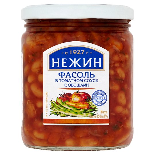 Nezhin Fazole bílé v rajčatové omáčce se zeleninou 450g