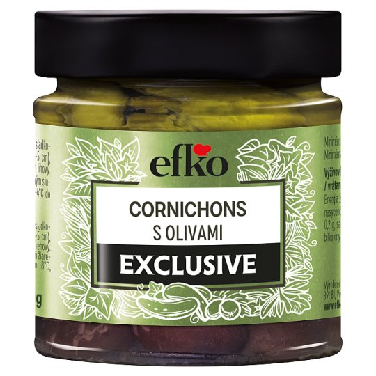 efko Exclusive Cornichons s olivami 180g