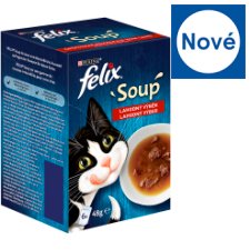 FELIX Soup Lahodný výběr s hovězím, s kuřetem, s jehněčím 6 x 48g