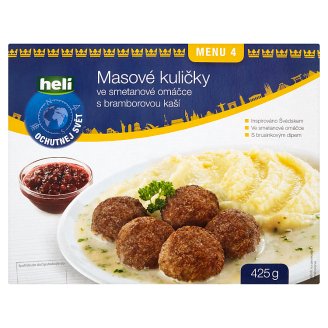 Heli Masové kuličky ve smetanové omáčce s bramborovou kaší 425g